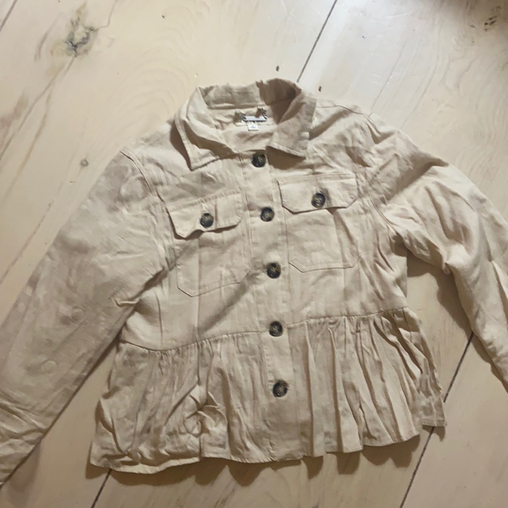 Linen peplum blazer